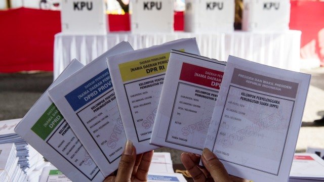 Contoh lima surat suara Pemilu 2024