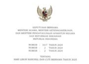 Daftar Hari Libur Nasional dan Cuti Bersama Tahun 2025