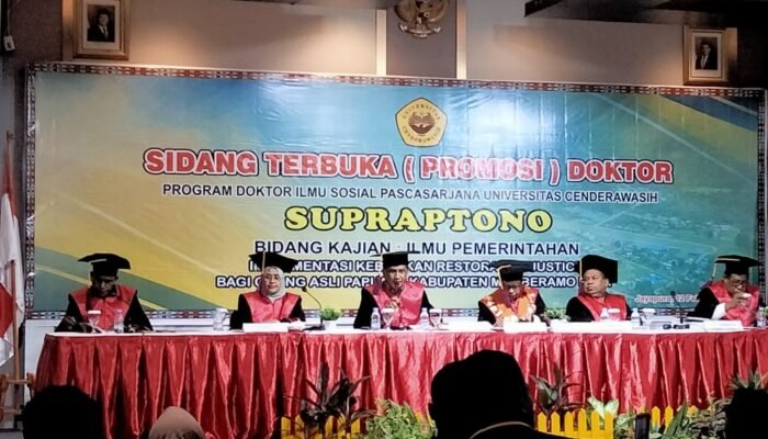 Kasat Narkoba Polres Enrekang Jadi Penguji Ujian Promosi Doktor Di Universitas Cendrawasih Papua