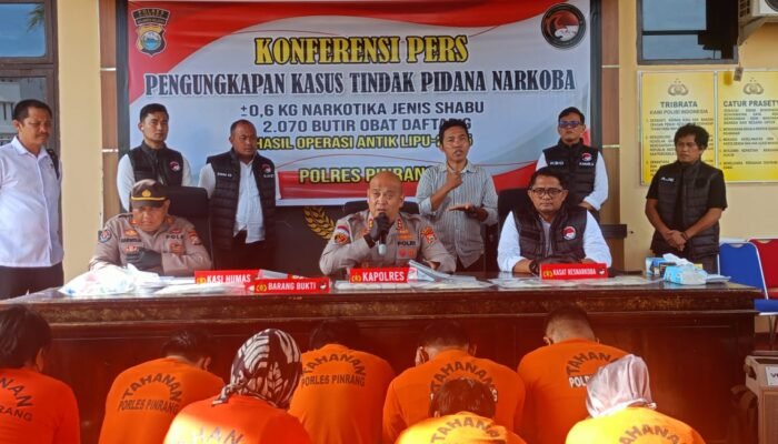 Polres Pinrang Tangkap 30 Tersangka Narkoba, Sita 600 Gram Sabu dan Ribuan Obat Terlarang