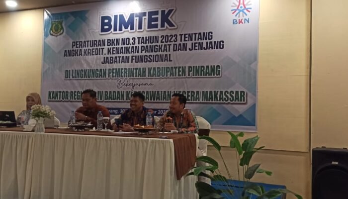 BKPSDM Pinrang Gelar Bimtek Angka Kredit dan Jenjang Jabatan Fungsional BKN No 3 Tahun 2023