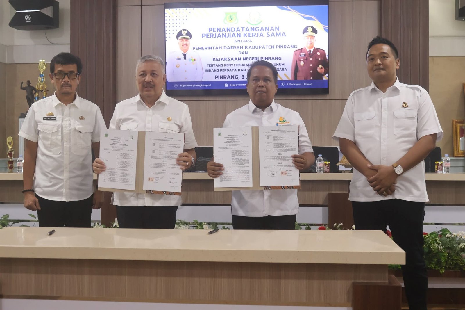 Pemerintah Kabupaten Pinrang resmi menjalin kerja sama dengan Kejaksaan Negeri Pinrang untuk pendampingan hukum bidang Perdata dan Tata Usaha Negara (TUN)