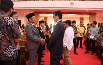 Sekda Pinrang A. Calo Kerrang menghadiri pengukuhan Kepala Perwakilan BPKP Sulsel Mardiyanto Arif Rakhmadi dan menegaskan komitmen penguatan tata kelola pemerintahan
