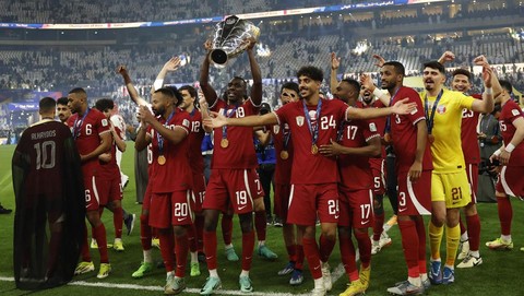 Timnas Qatar sudah dua kali jadi juara Piala Asia (REUTERS/THAIER AL-SUDANI)