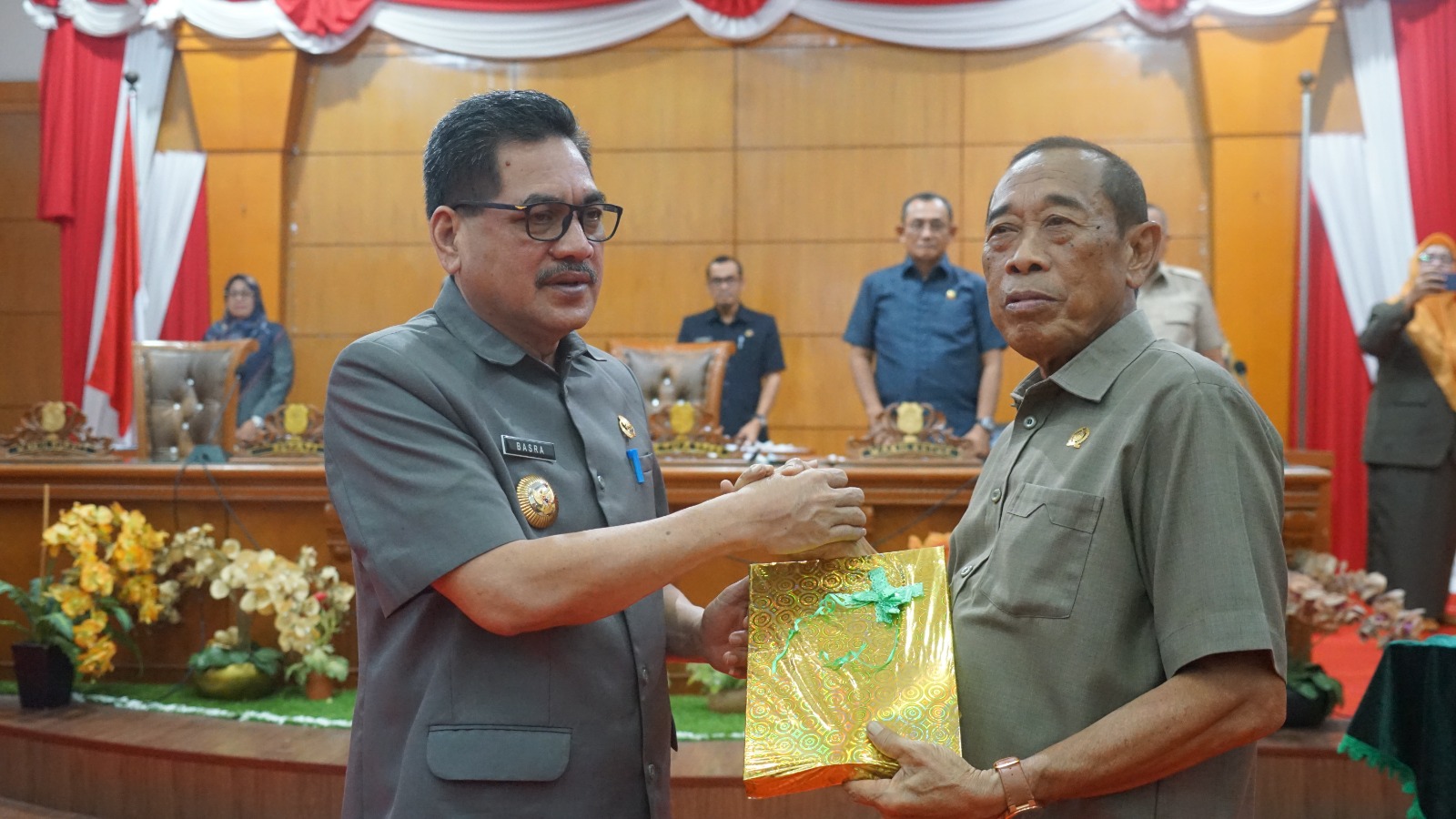 Penjabat Bupati Sidrap, H. Basra, memaparkan Laporan Keterangan Pertanggungjawaban (LKPJ) Kepala Daerah Tahun Anggaran 2023