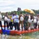 Pj Gubernur Sulawesi Selatan (Sulsel), Bahtiar Baharuddin, melakukan penaburan 250.000 benih ikan nila di Bendungan Kalola dan Bendungan Paselloreng, Kabupaten Wajo