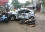 Honda Brio Oleng di Sidrap Poros Trans Sulawesi