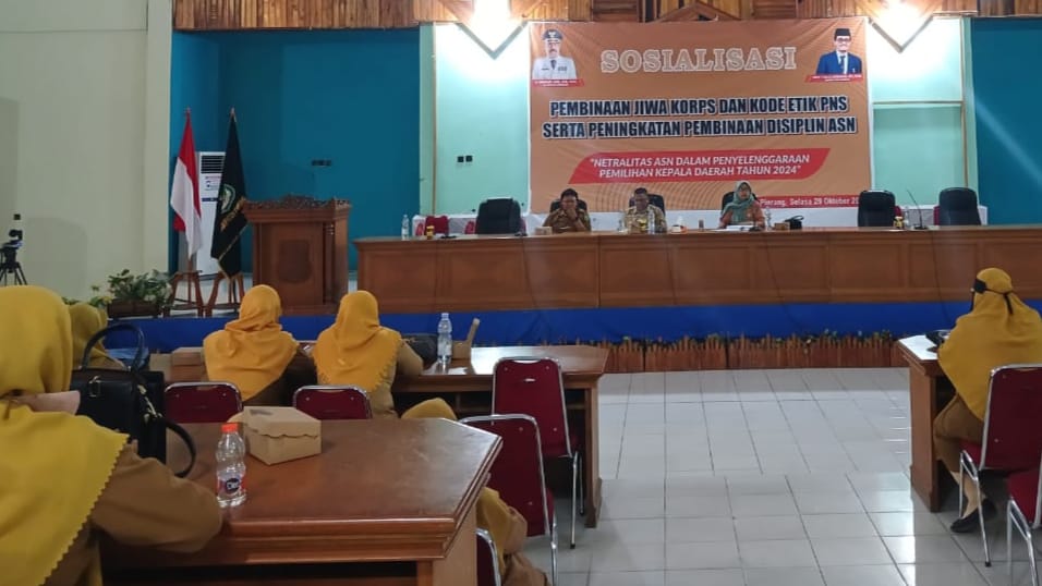 BKPSDM Pinrang Gelar Sosialisasi Pembinaan Jiwa Korps dan Kode Etik PNS