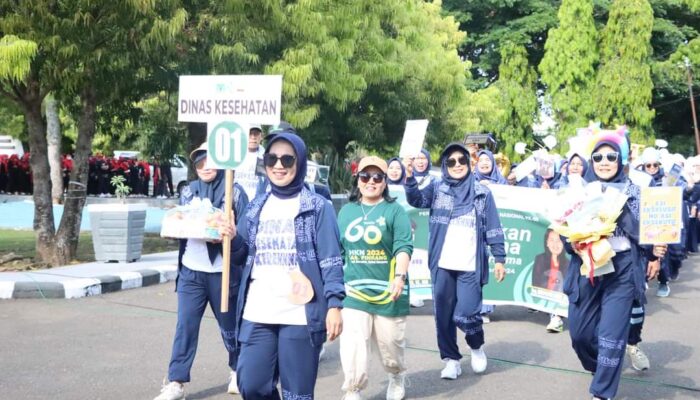 Dinas Kesehatan Pinrang Gelar Defile Sambut Hari Kesehatan Nasional