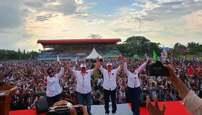 Puluhan Ribu Warga Pinrang Padati Kampanye Akbar JADI di Stadion Bau Massepe