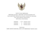 Daftar Hari Libur Nasional dan Cuti Bersama Tahun 2025