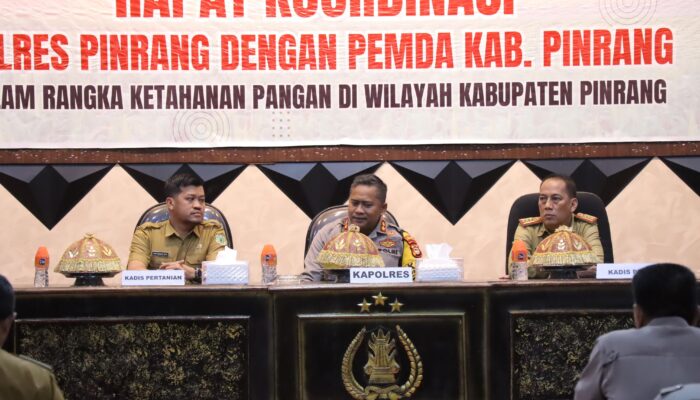 Wujudkan Swasembada Pangan, Dinas TPH Rakor Bersama Polres Pinrang