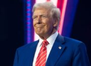 President-elect Donald Trump smiles during Turning Point USA's AmericaFest at the Phoenix Convention Center on December 22, 2024 in Phoenix, Arizona. The annual four day conference geared toward energizing and connecting conservative youth hosts some of the country's leading conservative politicians and activists. (Photo by Rebecca Noble/Getty Images)