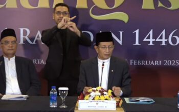 Sidang Isbat yang digelar pada Jumat, 28 Februari 2025 di Auditorium H.M. Rasjidi, Kementerian Agama, Jakarta Pusat. Menteri Agama, Nasaruddin Umar, mengumumkan hasil Sidang Isbat 1 Ramadhan 1445 Hijriah jatuh pada hari Sabtu, 1 Maret 2025