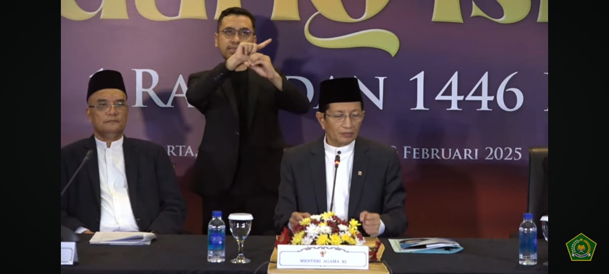 Sidang Isbat yang digelar pada Jumat, 28 Februari 2025 di Auditorium H.M. Rasjidi, Kementerian Agama, Jakarta Pusat. Menteri Agama, Nasaruddin Umar, mengumumkan hasil Sidang Isbat 1 Ramadhan 1445 Hijriah jatuh pada hari Sabtu, 1 Maret 2025