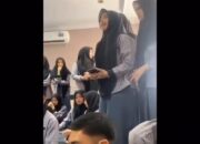 Siswa SMA 17 Makassar saat melakukan aksi protes di kantor Disdik Sulsel (Tangkap layar)