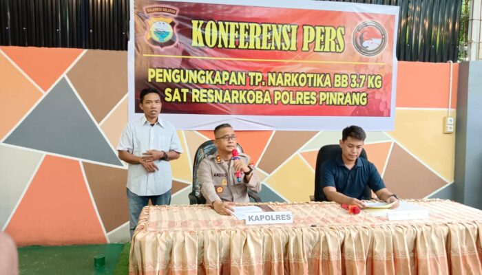 Polisi Gagalkan Penyelundupan 3,7 Kg Sabu di Pinrang