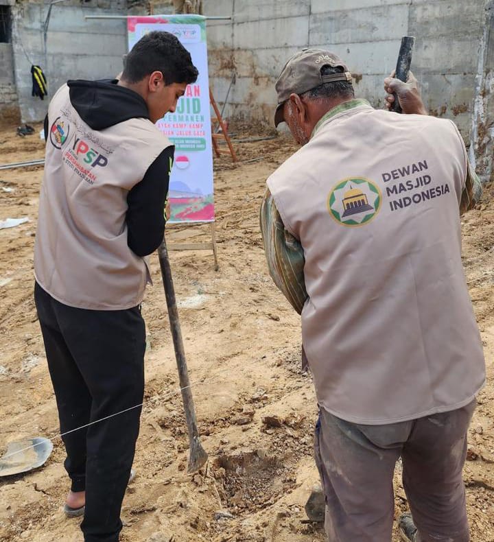 DMI Selesaikan Pembangunan Masjid Semi Permanen Kedua di Jalur Gaza