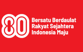 Logo HUT ke-80 RI mengusung tema “Indonesia Unggul, Dunia Tumbuh”,