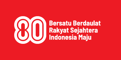 Logo HUT ke-80 RI mengusung tema “Indonesia Unggul, Dunia Tumbuh”,
