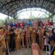 Kepala Dinas Pendidikan Pinrang, Andi Matjtja Moenta, hadiri pelatihan Mappadendang Toriolo di kantornya, 15 Juli 2025. Acara ini upaya pelestarian budaya Bugis - angindai.com