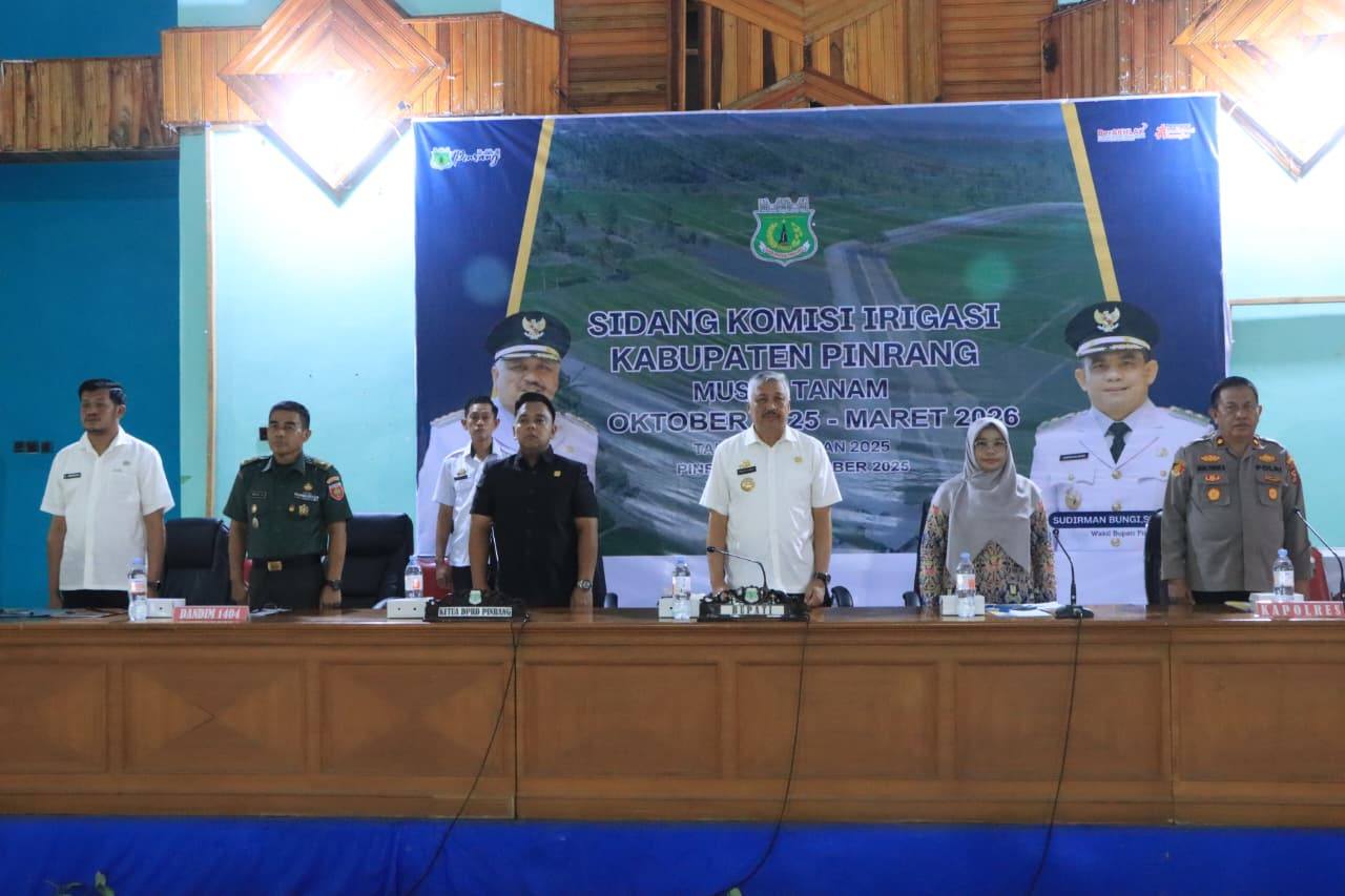Bupati Pinrang Buka Sidang Komisi Irigasi 2025-2026: Targetkan Pertanian Optimal - angindai.com